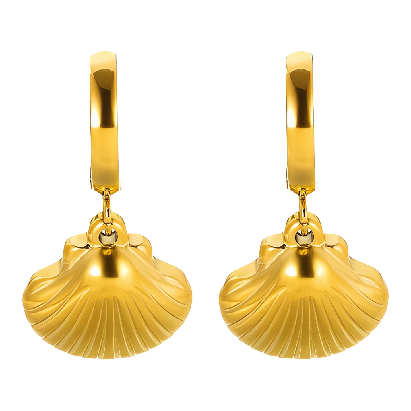 Seashells Earrings, 18K Gold Plated Steel