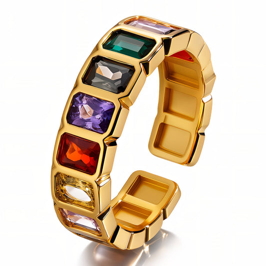 Ring, 18K Gold Plated Steel