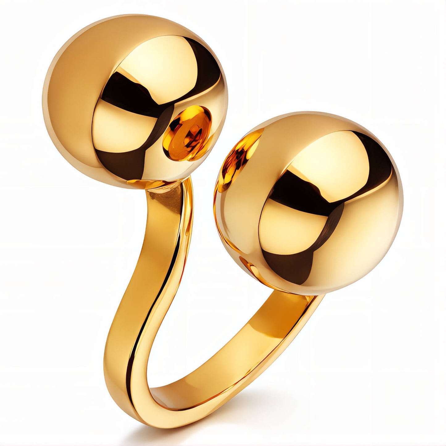 Ring, 18K Gold Plated Steel
