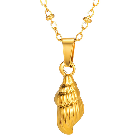 Seashell Necklace, 18K Gold Plated Steel