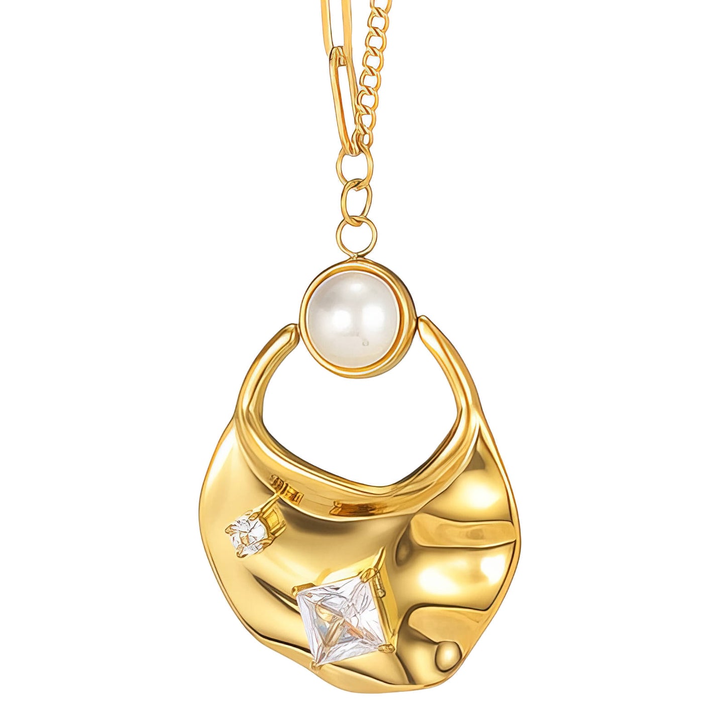 Necklace, 18K Gold Plated Steel