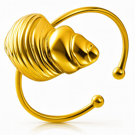 Seashell Ring, 18K Gold Plated Steel