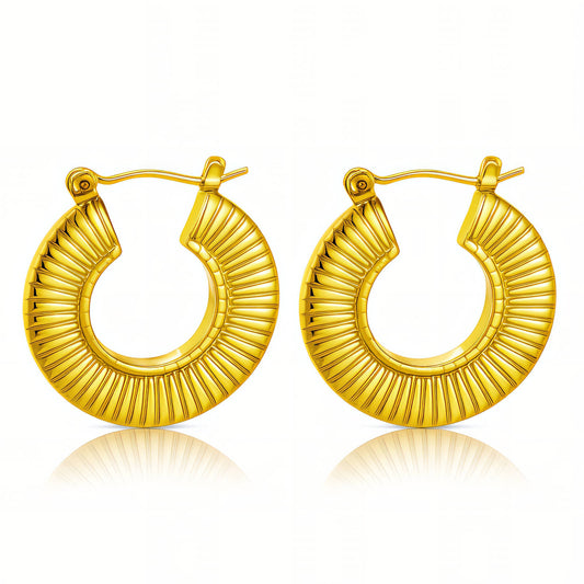Earrings, 18K Gold Plated Steel