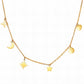 Crescent And Star Necklace, 18K Gold Plated Steel