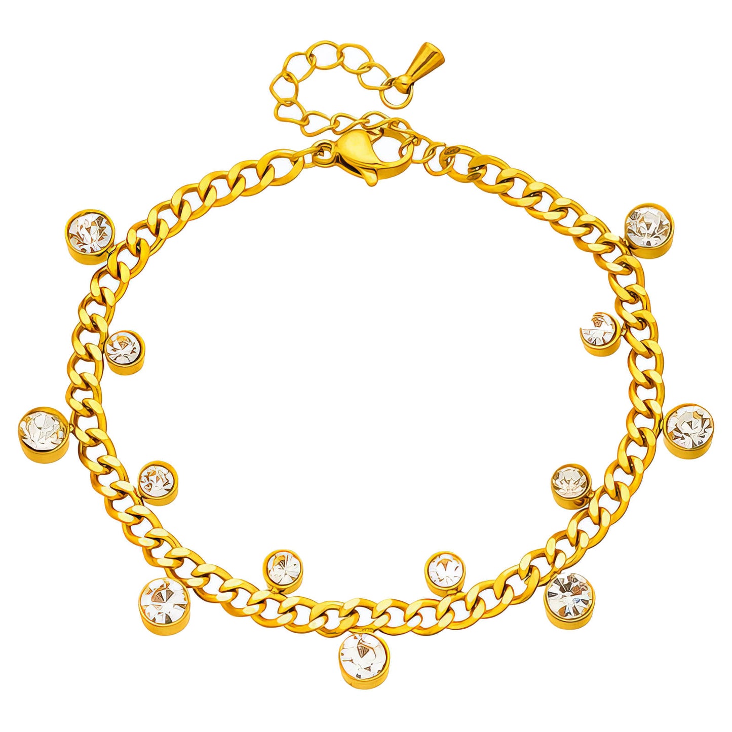 Bracelet, 18K Gold Plated Steel