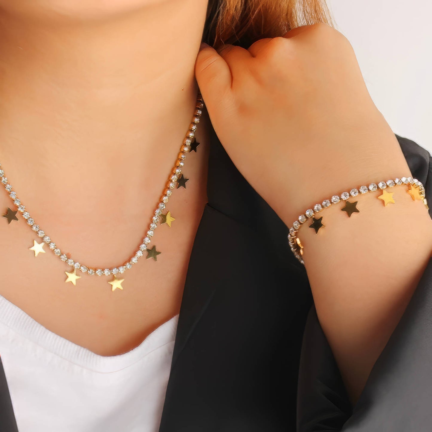 Stars Bracelet, 18K Gold Plated Steel