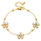 Flower Meadow Bracelet, 18K Gold Plated Steel