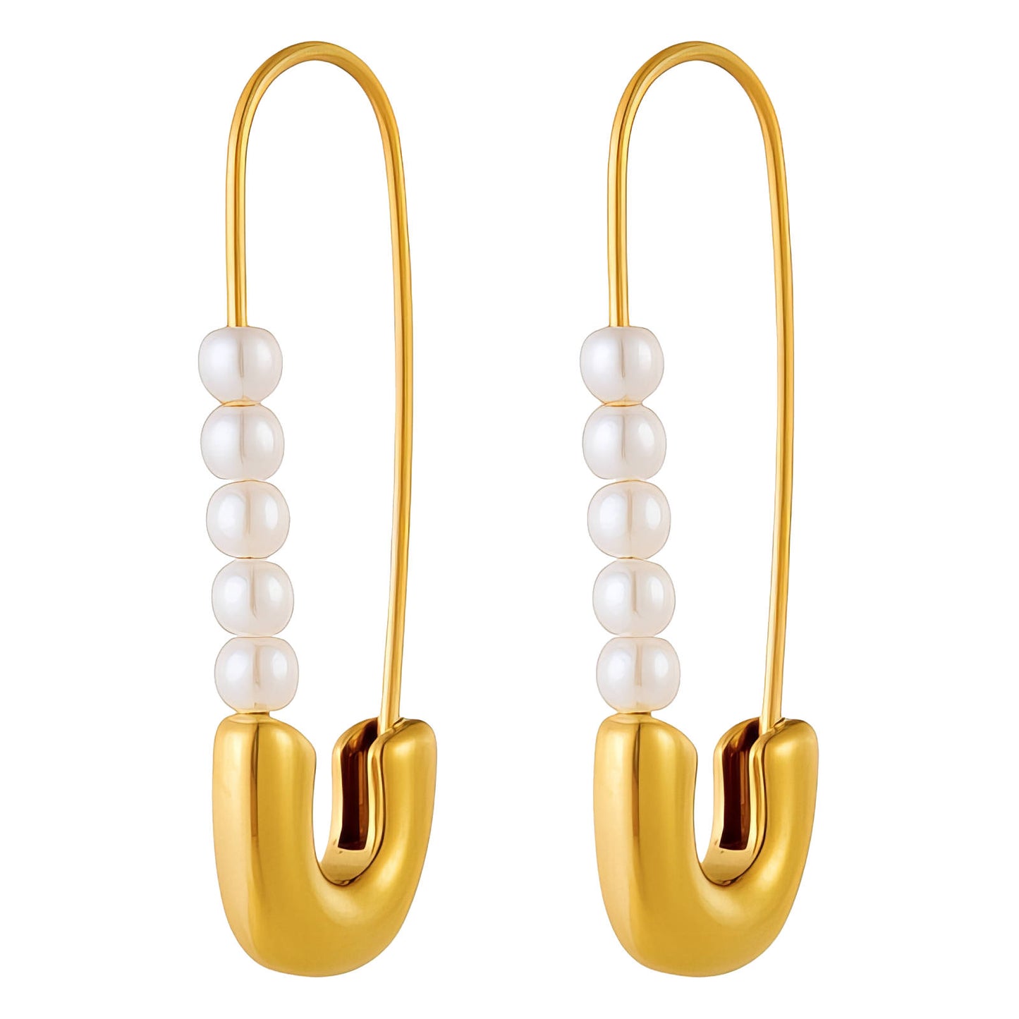 Earrings, 18K Gold Plated Steel