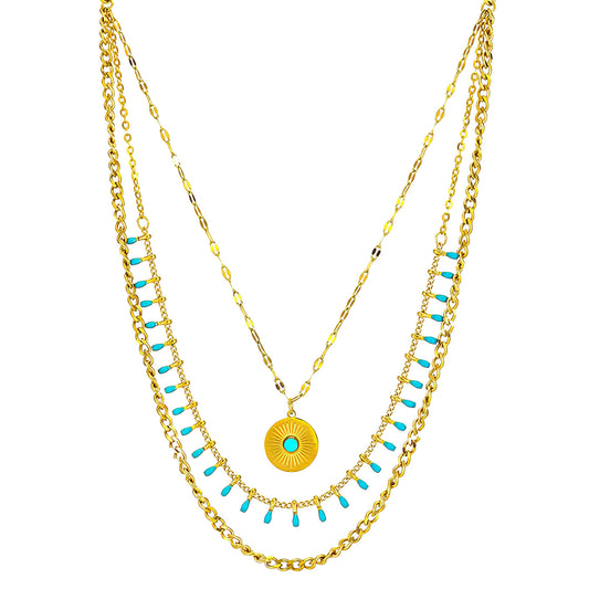 Necklace, 18K Gold Plated Steel