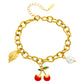 Cherry Bracelet, 18K Gold Plated Steel