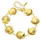 Seashells Bracelet, 18K Gold Plated Steel