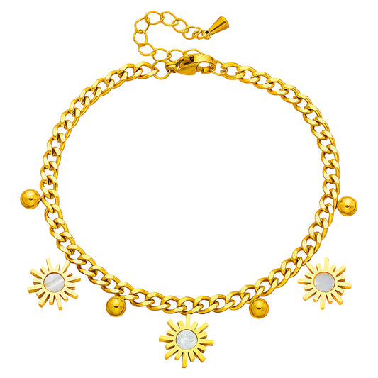Flower Meadow Bracelet, 18K Gold Plated Steel