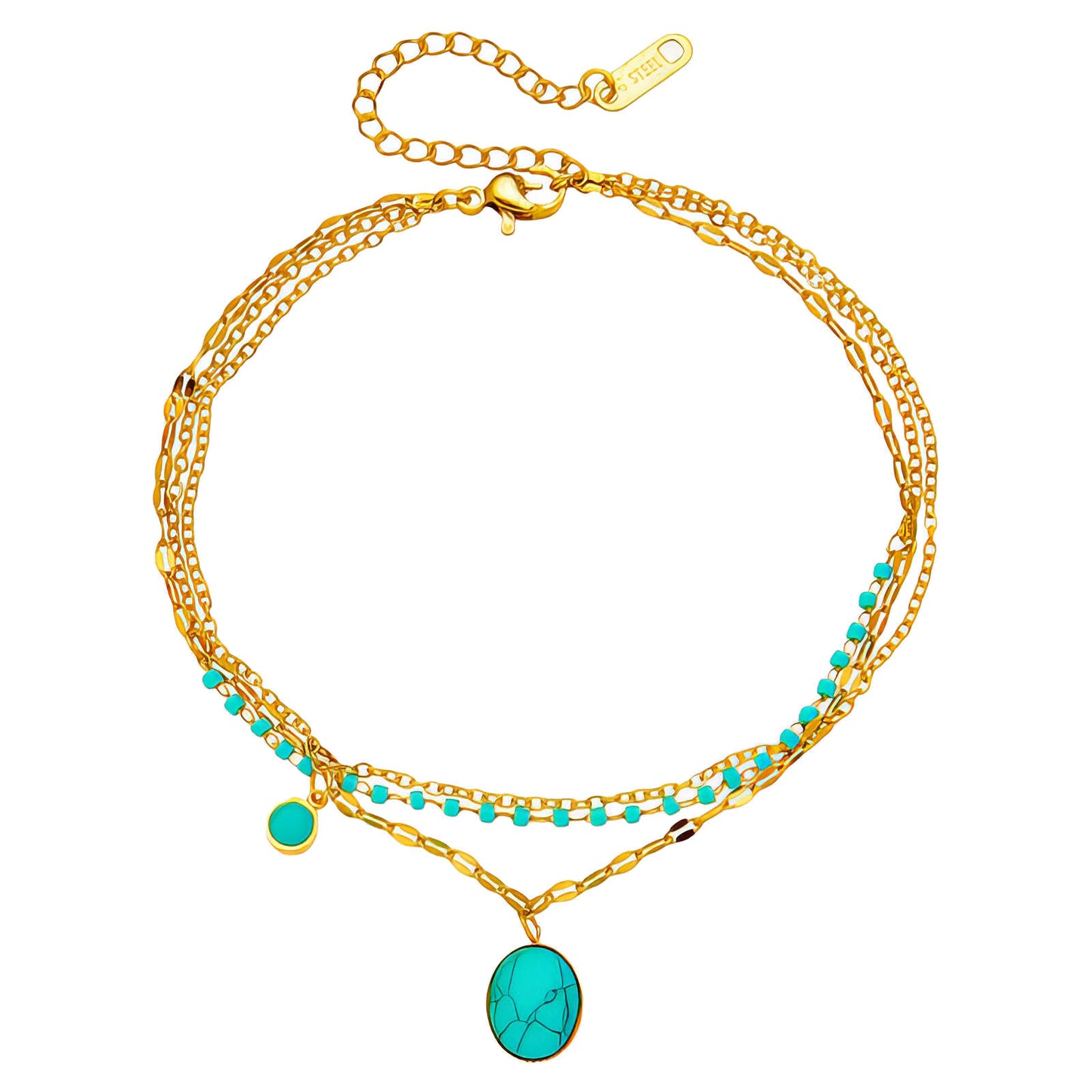 Bracelet, 18K Gold Plated Steel