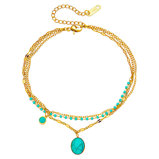 Bracelet, 18K Gold Plated Steel