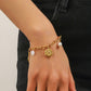 Flower Bracelet, 18K Gold Plated Steel
