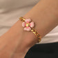 Flower Bracelet, 18K Gold Plated Steel