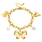 Bow Bracelet, 18K Gold Plated Steel