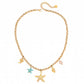 Starfishes Necklace, 18K Gold Plated Steel