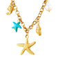 Starfishes Necklace, 18K Gold Plated Steel