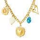Hearts Necklace, 18K Gold Plated Steel
