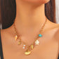 Seashells Necklace, 18K Gold Plated Steel