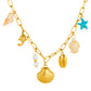 Seashells Necklace, 18K Gold Plated Steel