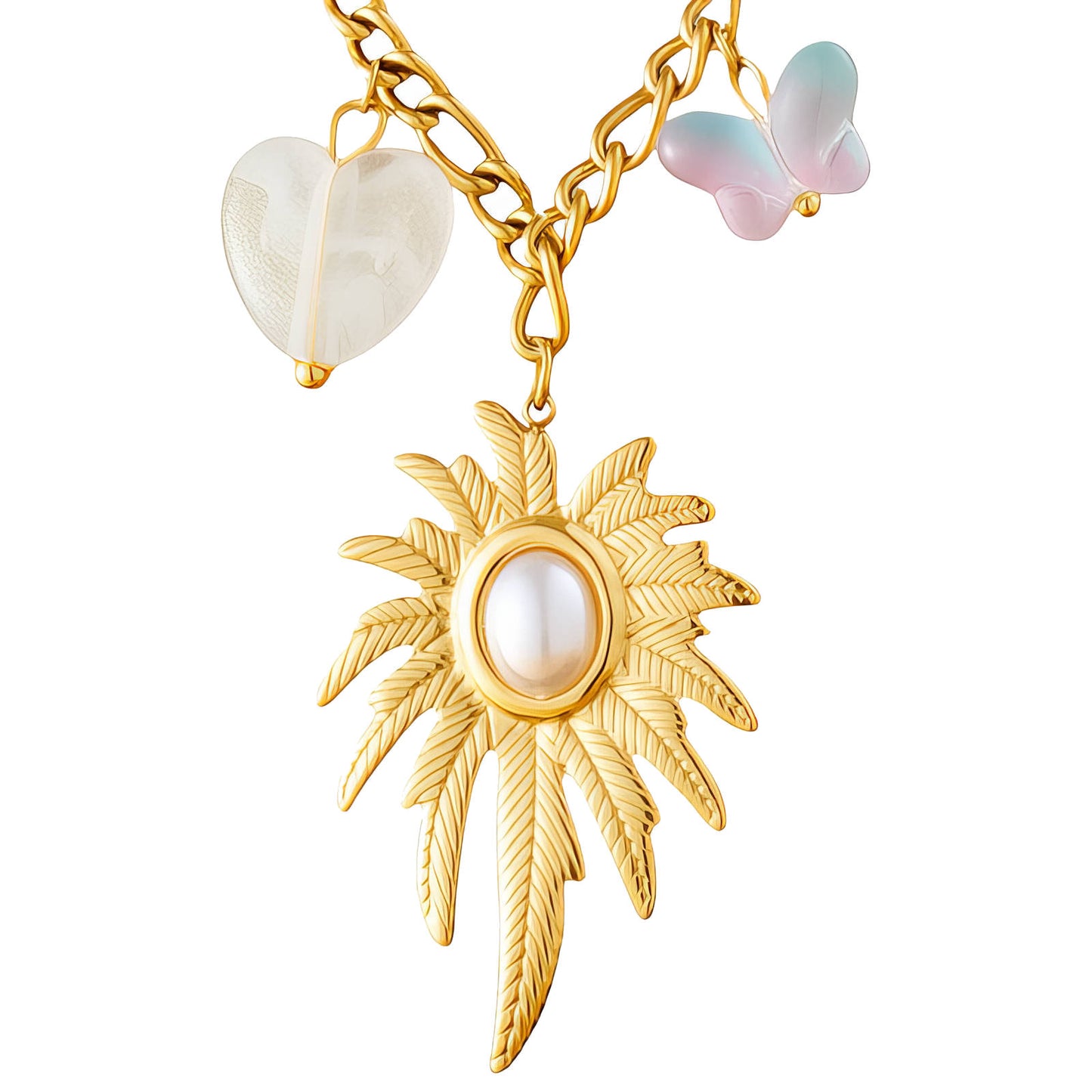 Necklace, 18K Gold Plated Steel