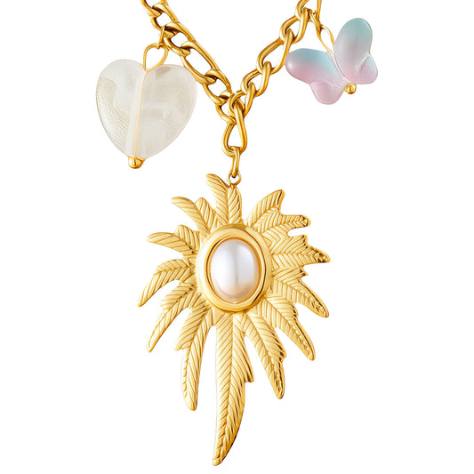 Necklace, 18K Gold Plated Steel