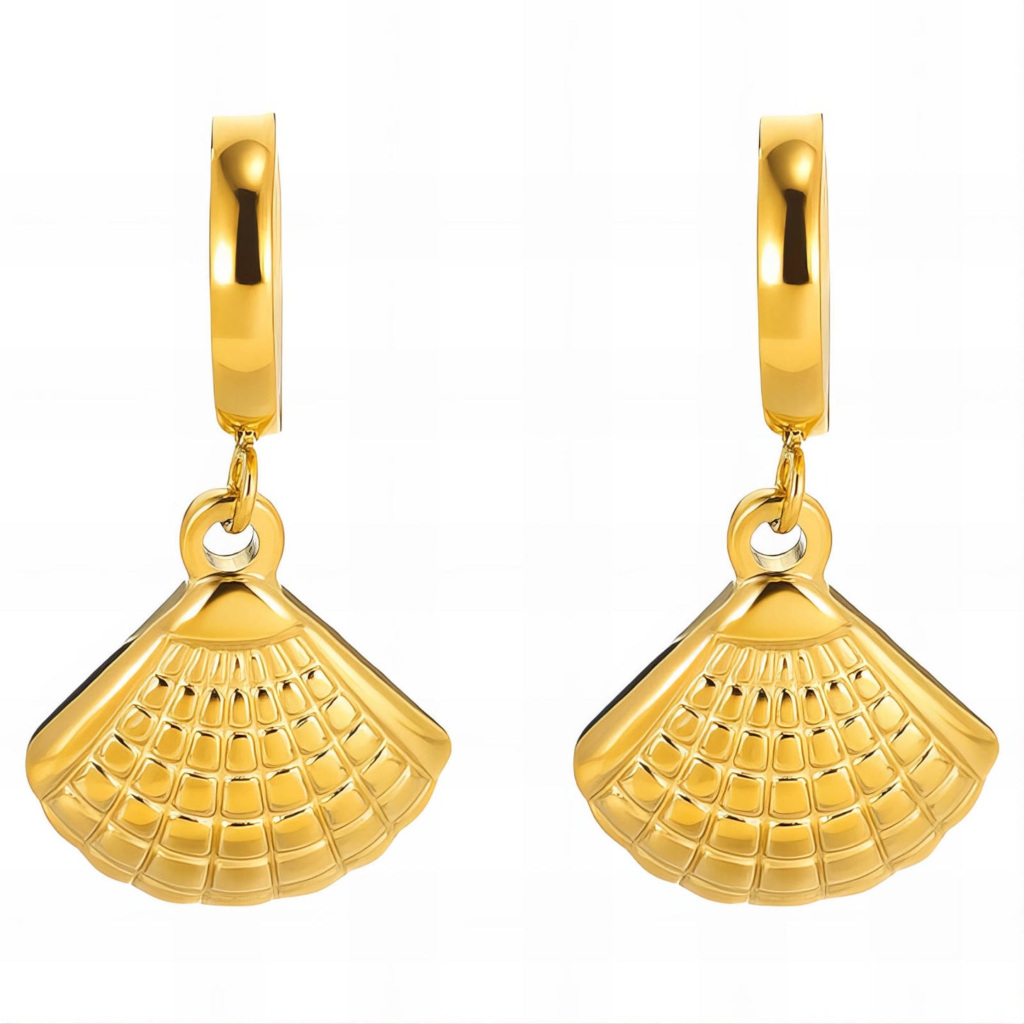 Seashells Earrings, 18K Gold Plated Steel