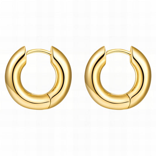 Earrings, 18K Gold Plated Steel