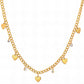 Hearts Necklace, 18K Gold Plated Steel
