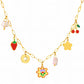 Flowers Necklace, 18K Gold Plated Steel
