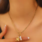 Starfish Necklace, 18K Gold Plated Steel