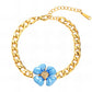 Flower Bracelet, 18K Gold Plated Steel