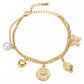 Evil Eye Bracelet, 18K Gold Plated Steel