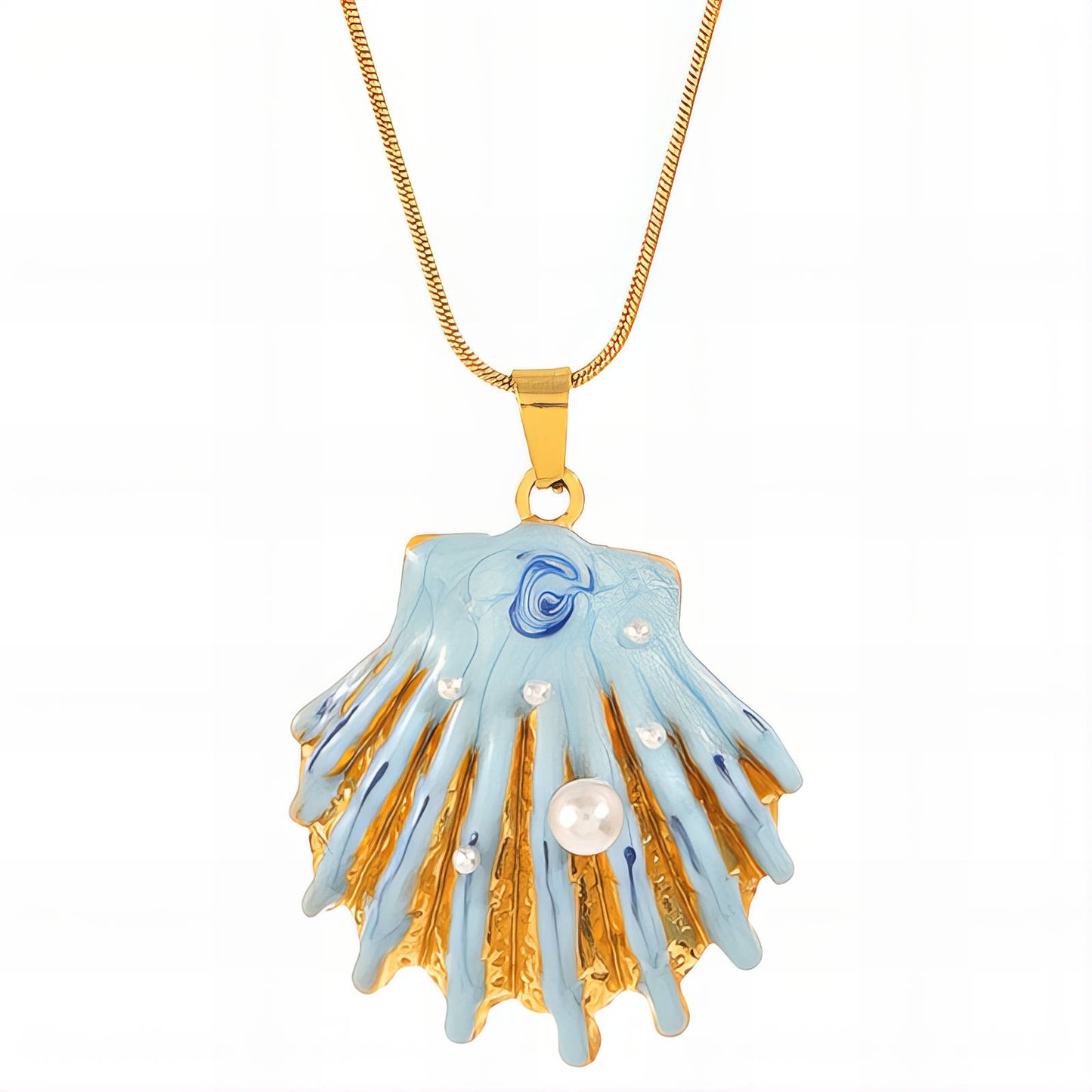 Necklace, 18K Gold Plated Steel