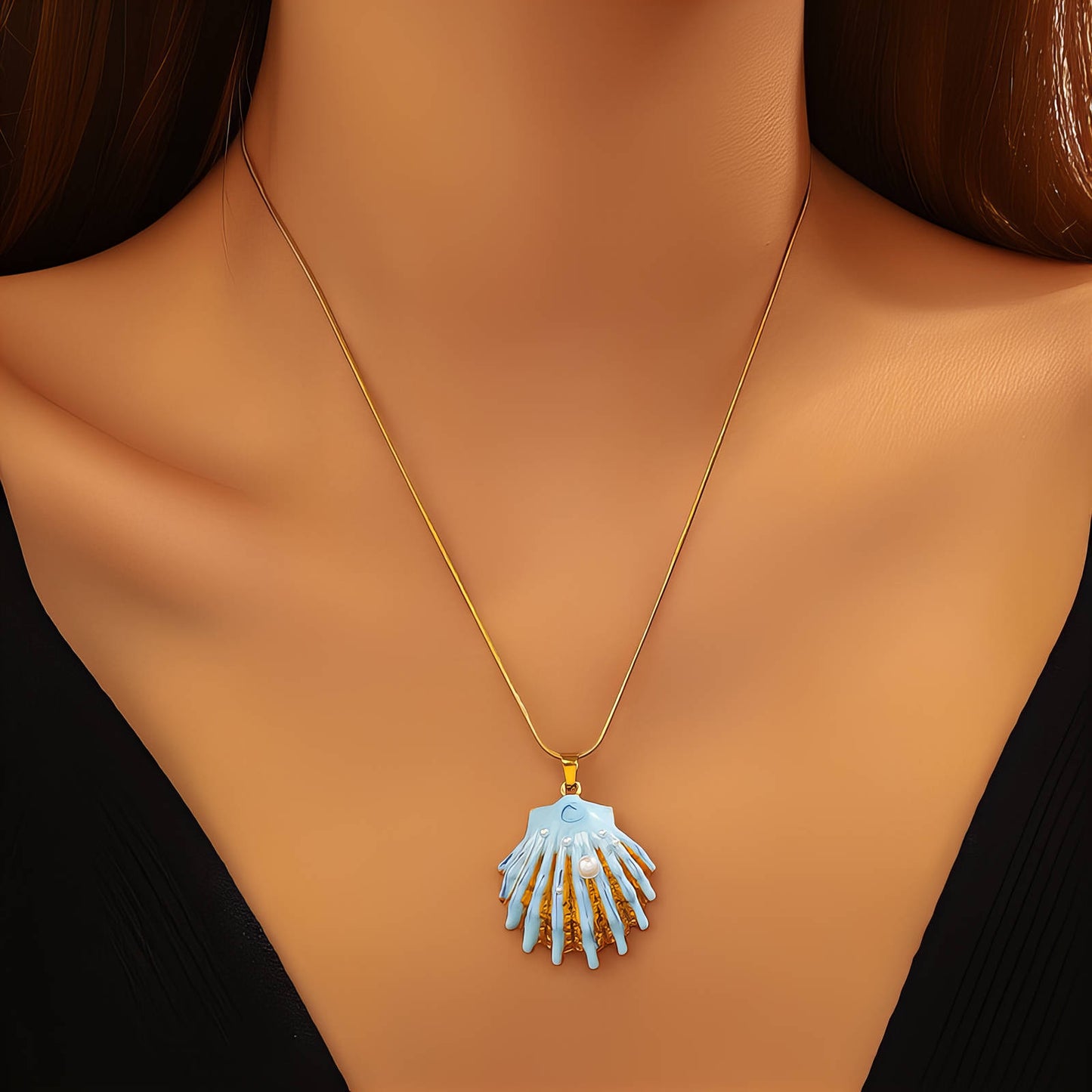 Necklace, 18K Gold Plated Steel