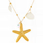 Starfish Necklace, 18K Gold Plated Steel