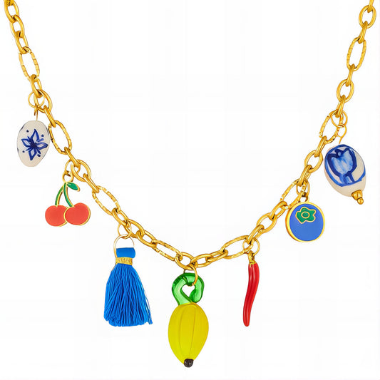 Banana Necklace, 18K Gold Plated Steel