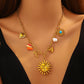 Sun Necklace, 18K Gold Plated Steel