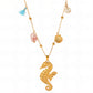 Seahorse Necklace, 18K Gold Plated Steel