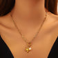 Starfish Necklace, 18K Gold Plated Steel