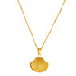 Seashell Necklace, 18K Gold Plated Steel