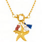 Starfish Necklace, 18K Gold Plated Steel
