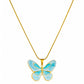Butterfly Necklace, 18K Gold Plated Steel