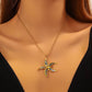 Flower Necklace, 18K Gold Plated Steel