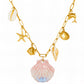 Seashells Necklace, 18K Gold Plated Steel