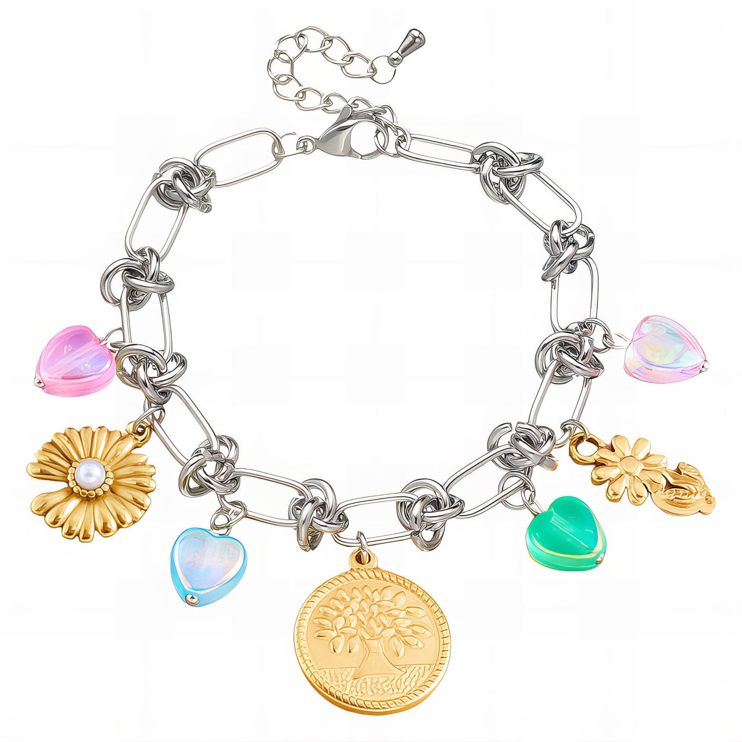 Bracelet, 18K Gold Plated Steel