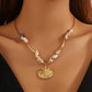 Seashells Necklace, 18K Gold Plated Steel