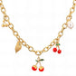 Cherry Necklace, 18K Gold Plated Steel